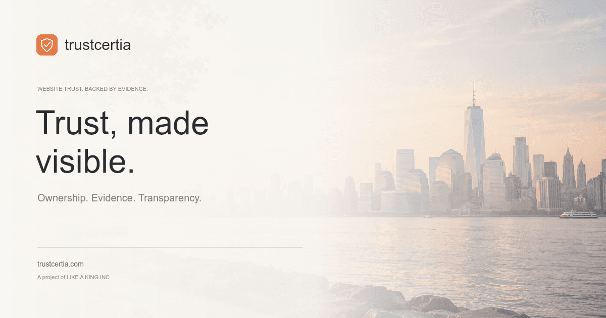 TrustCertia — Trust, made visible.